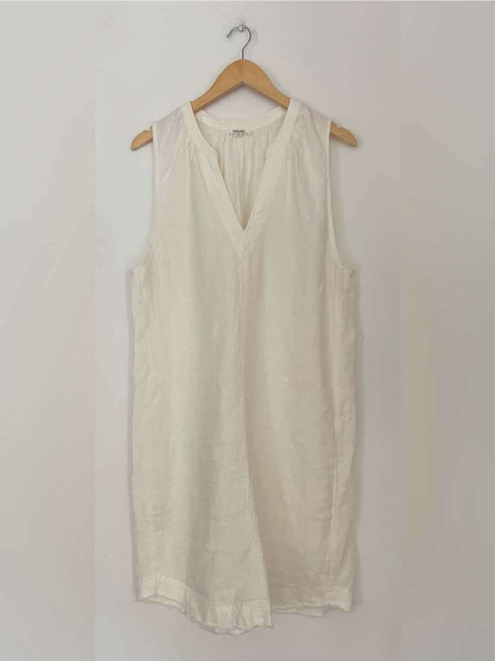 Splendid White Linen Shift Dress Sleeveless Minimal Summer XL - Picture 5 of 10